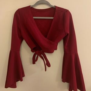 Wine Cropped Shirt